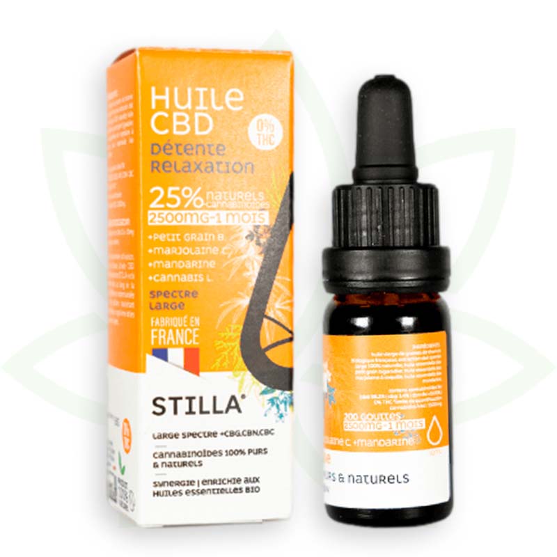 CBD-Öl Entspannung Entspannung 25 Prozent 10 ml breites Spektrum Stilla Frankreich Mafrenchweed 9